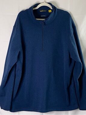 Cabela's 2XL Blue Quarter Zip Fleece Pullover Classic Fit Warm